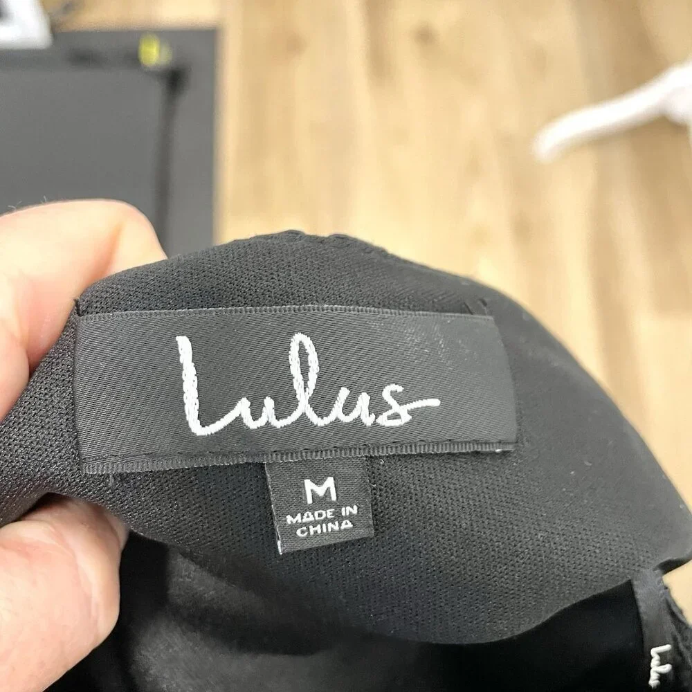 Lulus Embroidered Floral Lace Mermaid Maxi Dress Gown Black size Medium - Picture 11 of 12